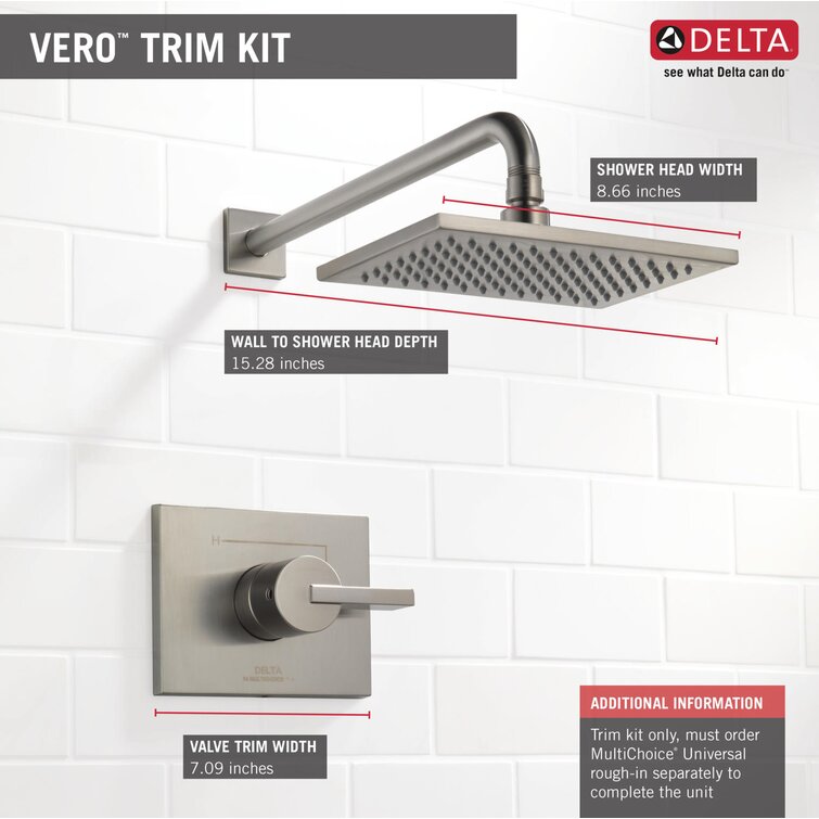 T17253-SS Delta Vero 17 Series Dual-Function Shower Faucet Set